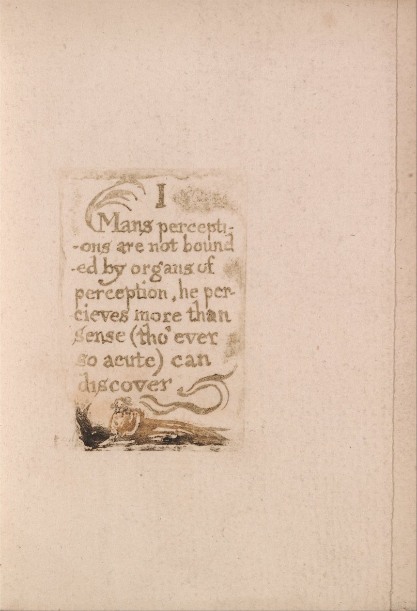 There Is No Natural Religion, Plate 10, I Mans oppfatninger er ikke begrenset. . . . (Bentley b3) av William Blake