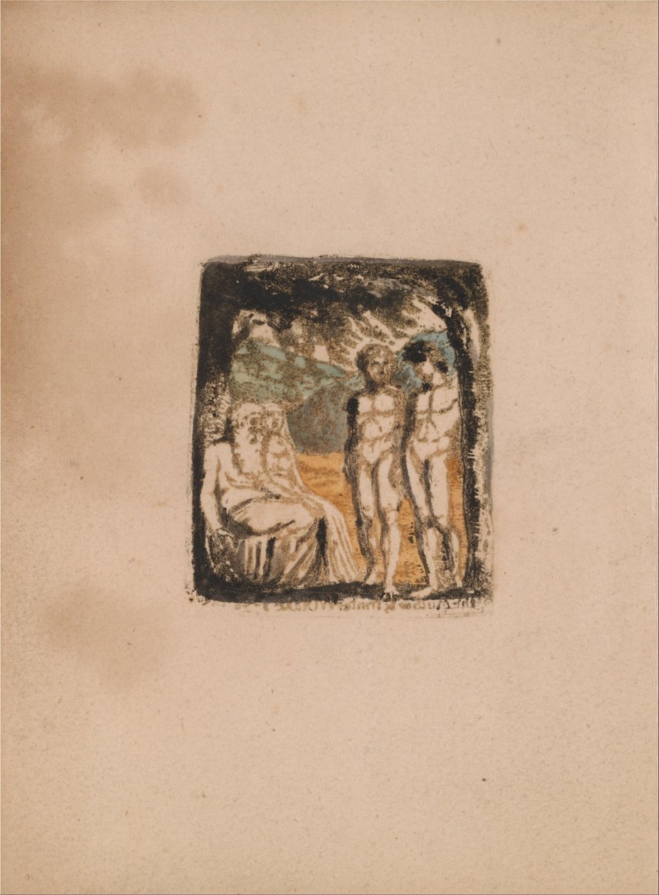 Det er ingen naturlig religion, plate 1, frontispice (Bentley a1) av William Blake