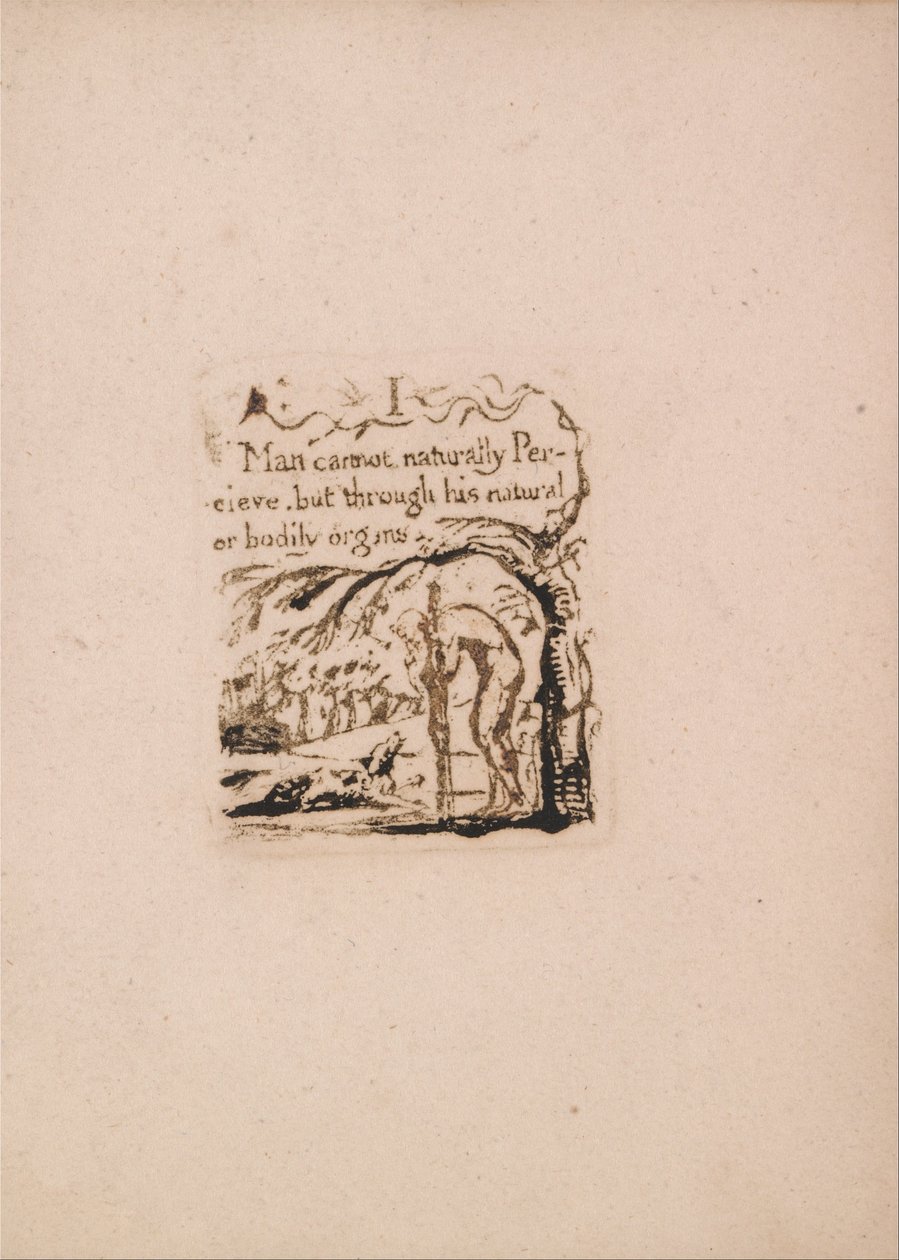 Det er ingen naturlig religion, plate 3, I Man kan ikke naturlig . . . . (Bentley a4) av William Blake