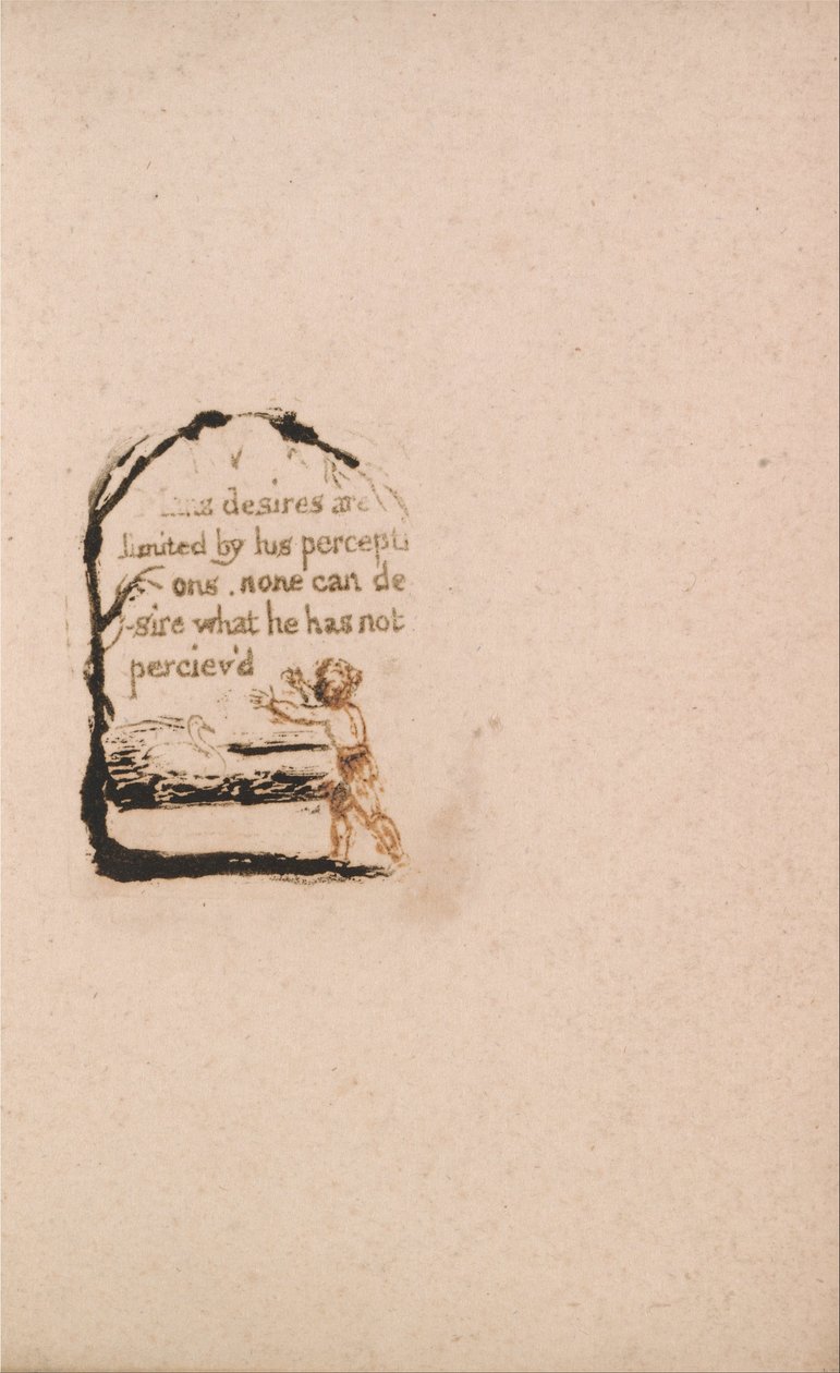 Det er ingen naturlig religion, Plate 7, V Mans ønsker. . . . (Bentley a8) av William Blake