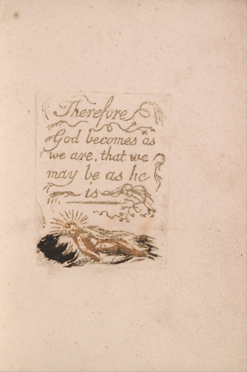 Det er ingen naturlig religion, plate 9, derfor blir Gud . . . . (Bentley b12) av William Blake