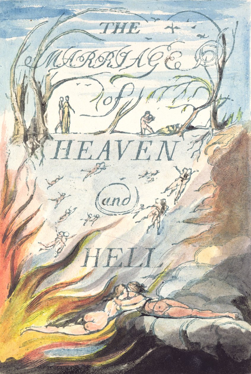 Tittelside, fra The Marriage of Heaven and Hell av William Blake