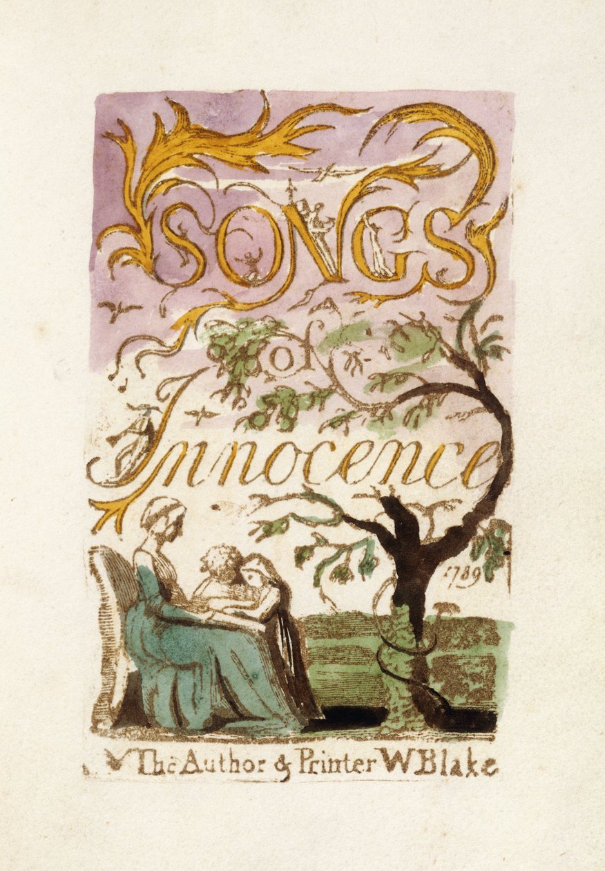 Tittelside, fra "Songs of Innocence", 1789 av William Blake