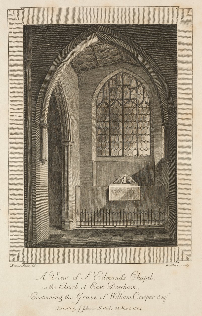 Utsikt over St. Edmunds kapell i Church of East Dereham..., 1804. av William Blake