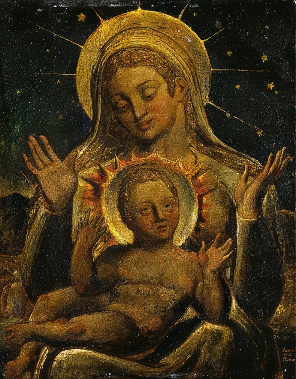 Jomfru og barn. / Jomfruen med barnet. 1825 av William Blake