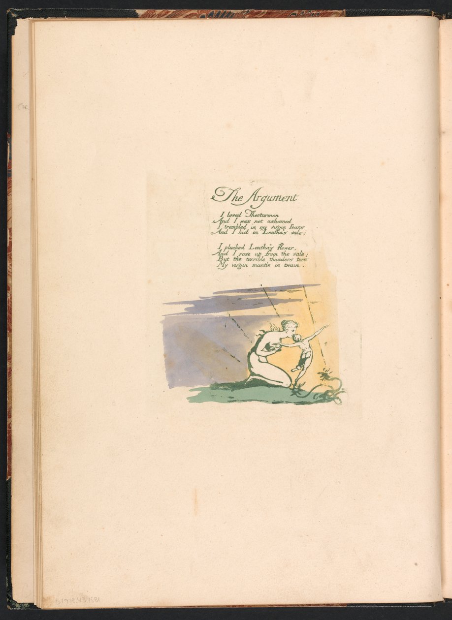 Visions of the Daughters of Albion, Plate 2, Tittelside av William Blake