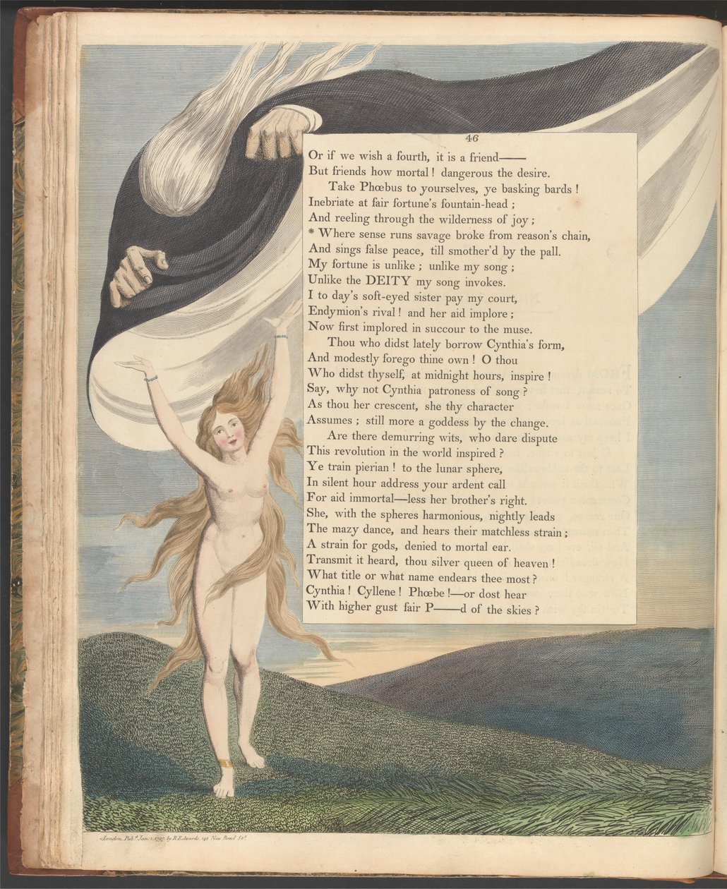 Young's Night Thoughts, side 46, "Where sense runs savage brøt fra fornuftens kjede" av William Blake