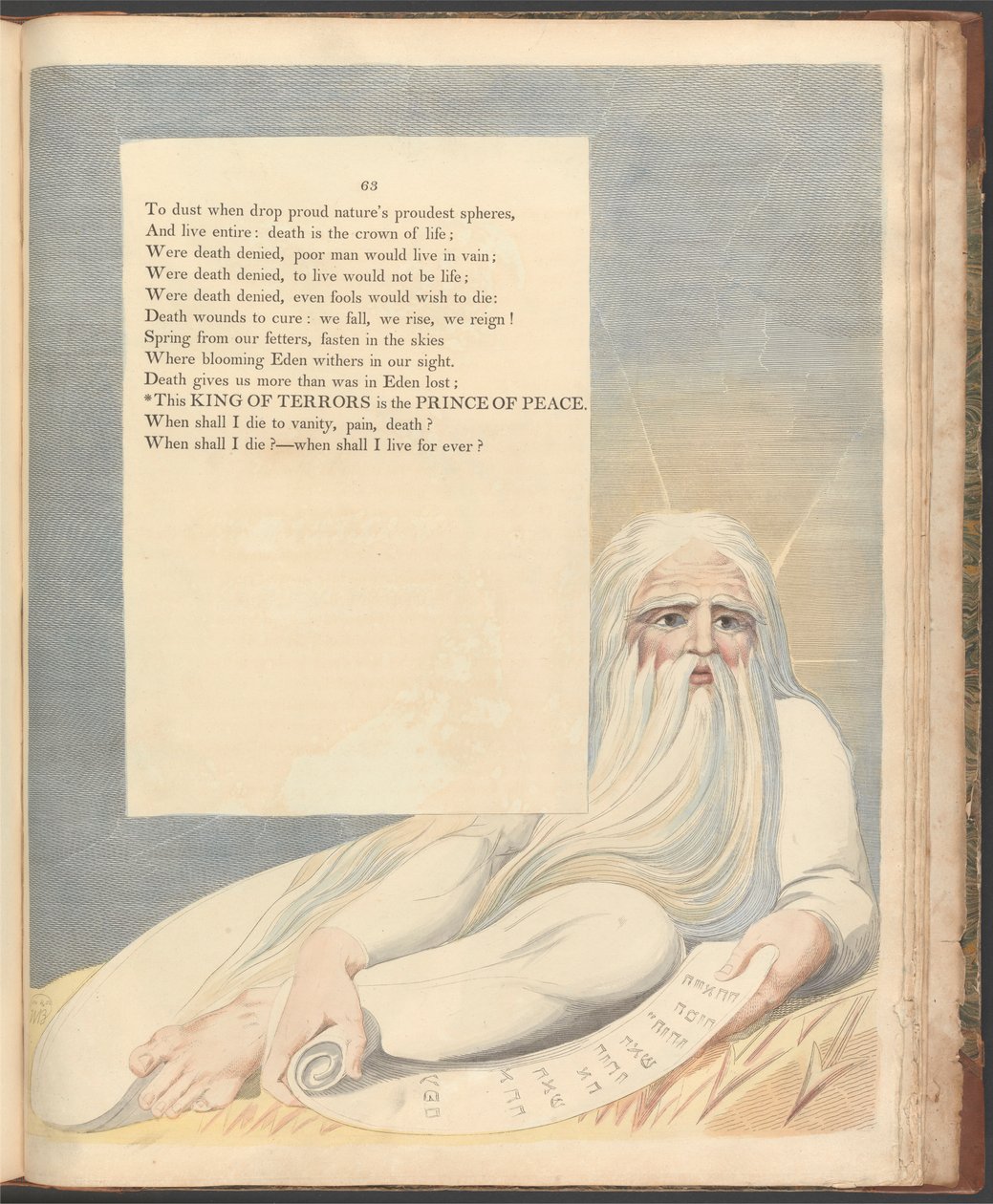 Young's Night Thoughts, side 63, "Denne kongen av terror er fredsprinsen" av William Blake