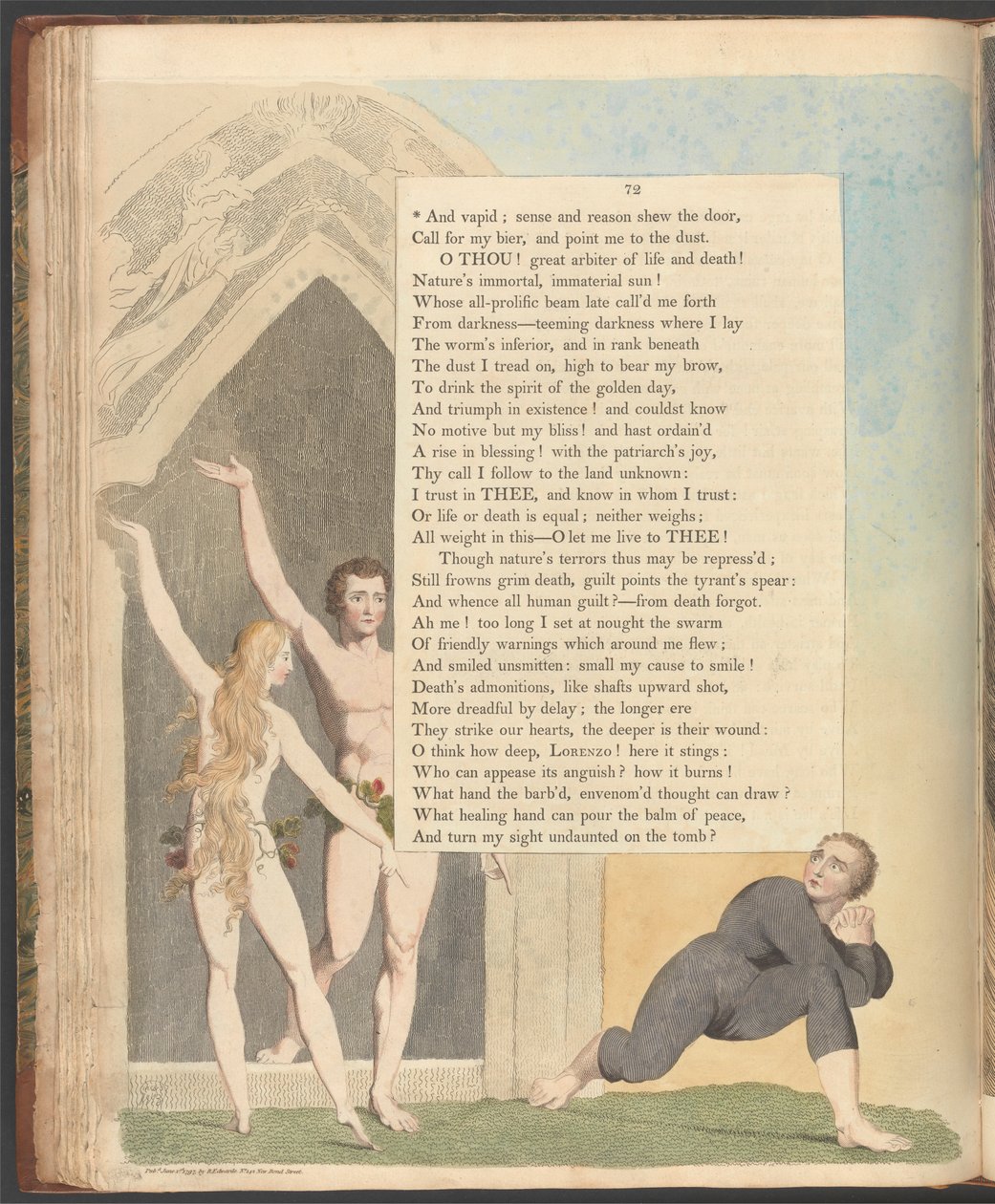 Young's Night Thoughts, side 72, "Og vapid; fornuft og fornuft viser døren" av William Blake