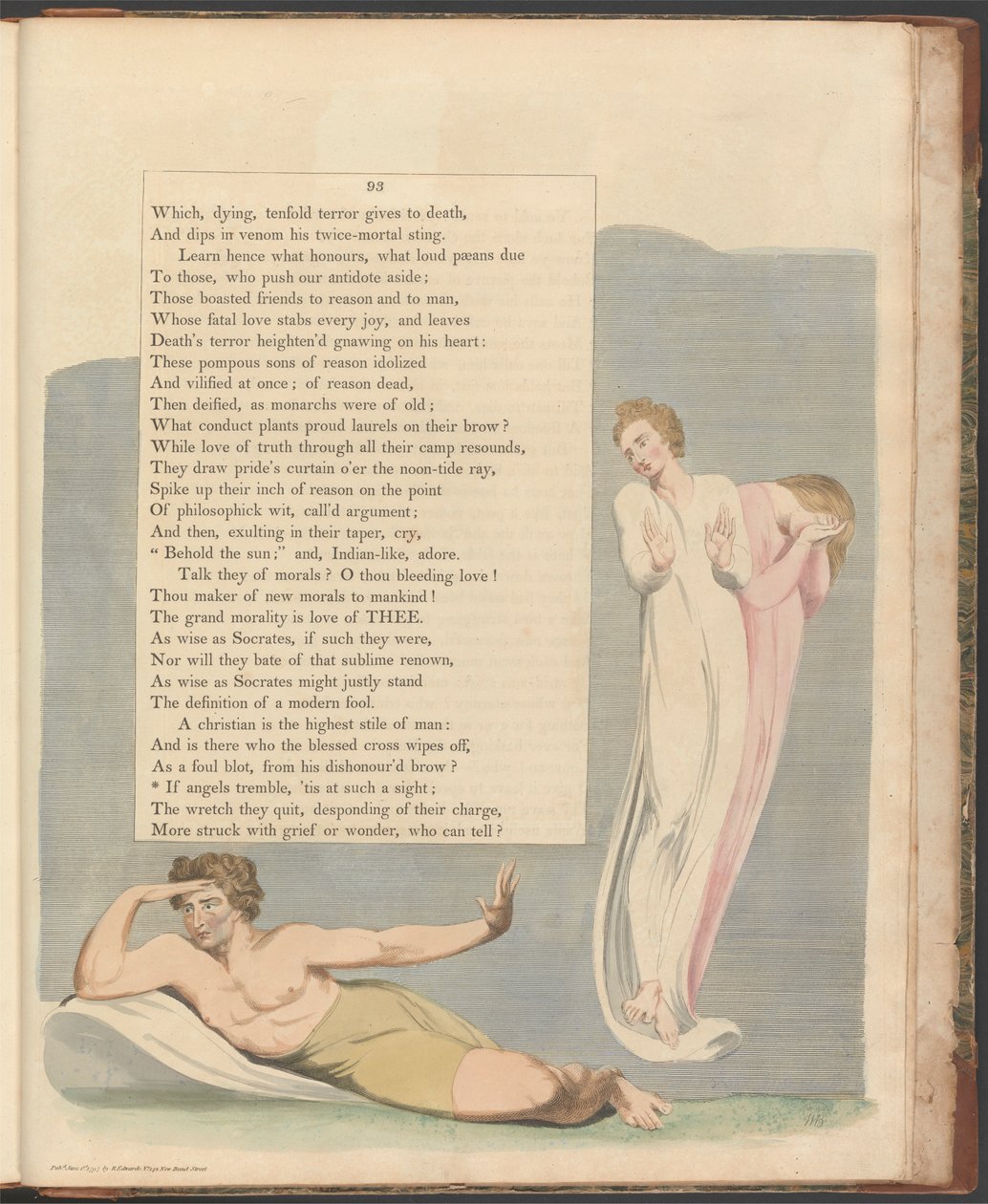 Young's Night Thoughts, side 93, "Hvis engler skjelver, er det et slikt syn" av William Blake