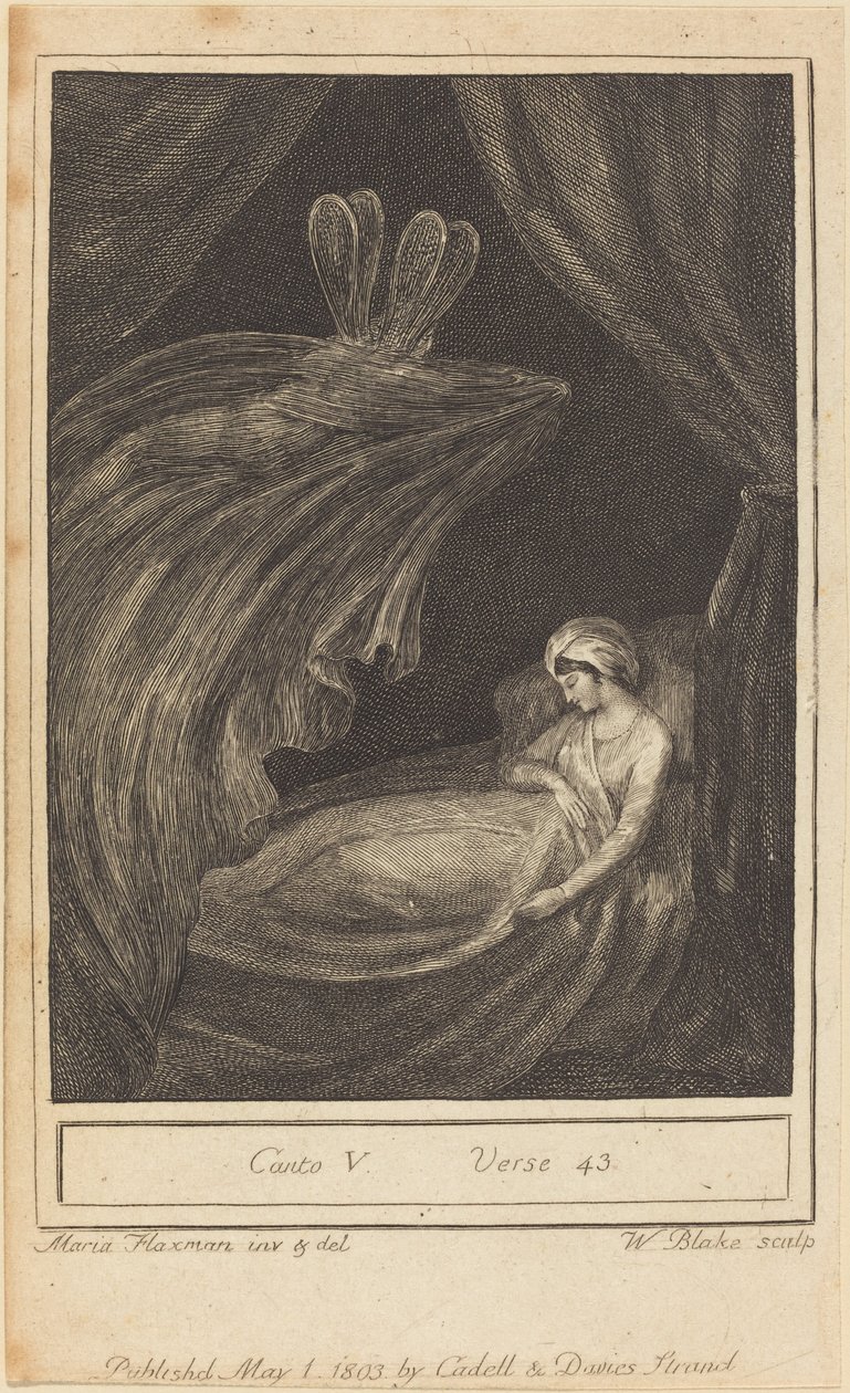 Canto V, vers 43 av William Blake after Mary Ann Flaxman