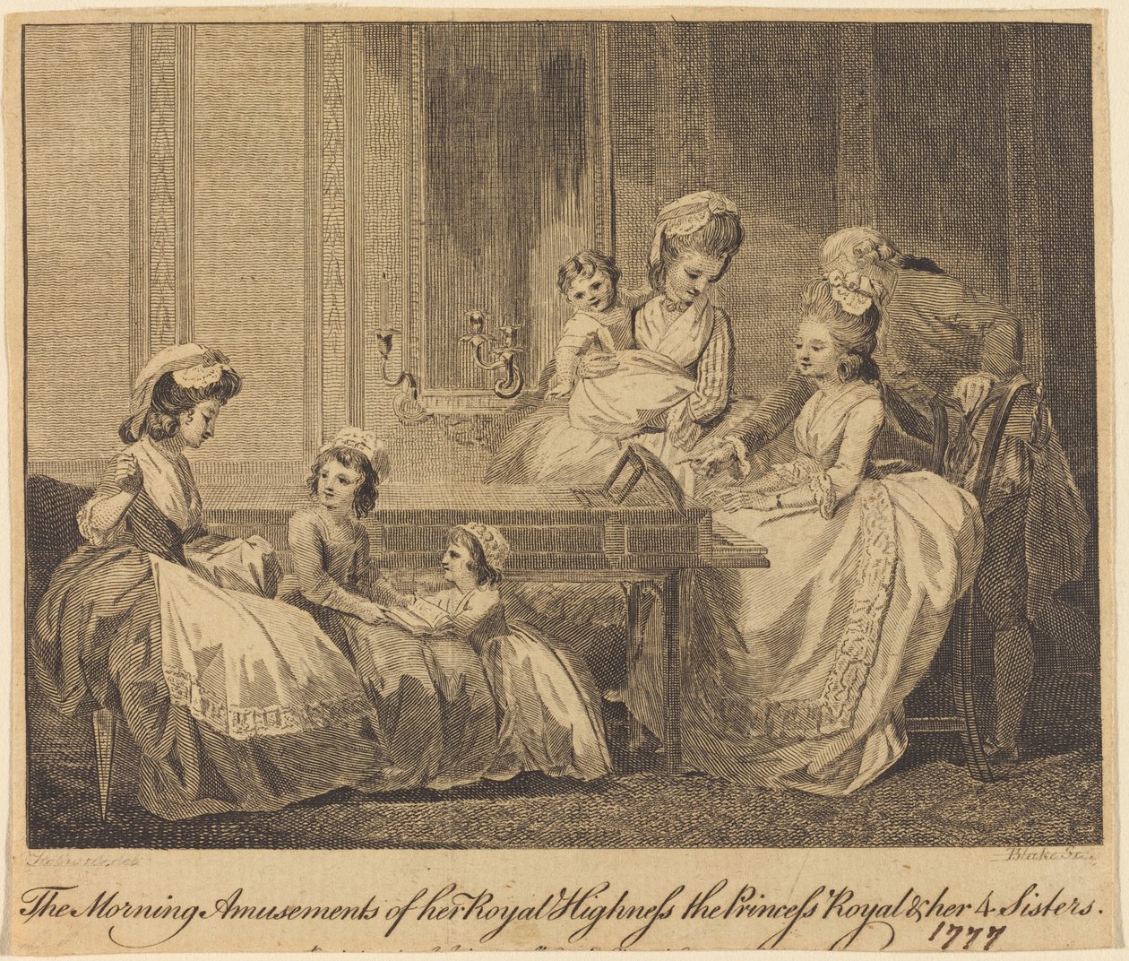 Morgenforlystelsene til hennes kongelige høyhet av William Blake after Thomas Stothard