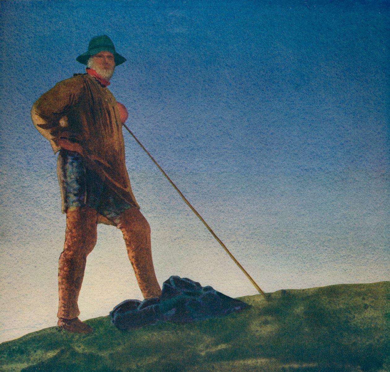 Shepherd hører Guns at Dawn, c1910, c1932 av William Blamire Young