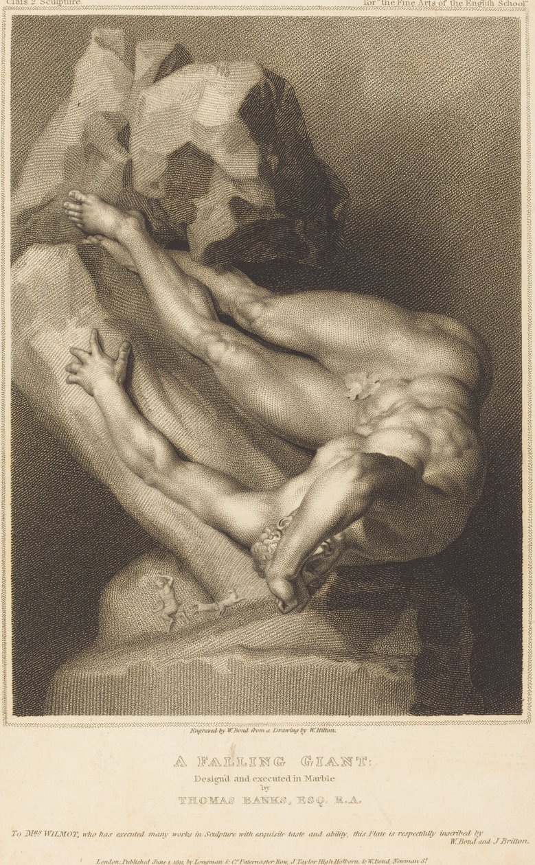 En fallende gigant av William Bond after William Hilton I after Thomas Banks