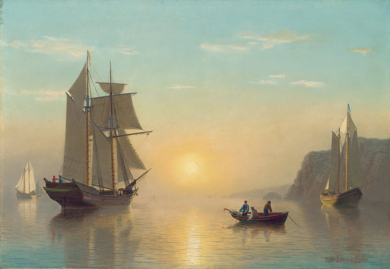 Solnedgang Rolig i Fundy-bukten, ca. 1860 av William Bradford
