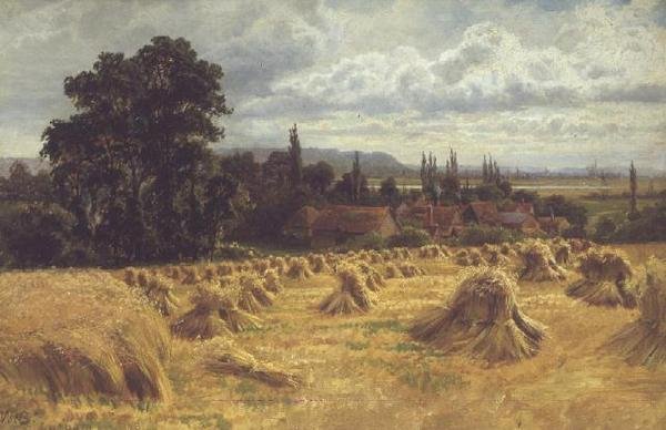 En kornåker nær Cookham (olje) av William Bradley