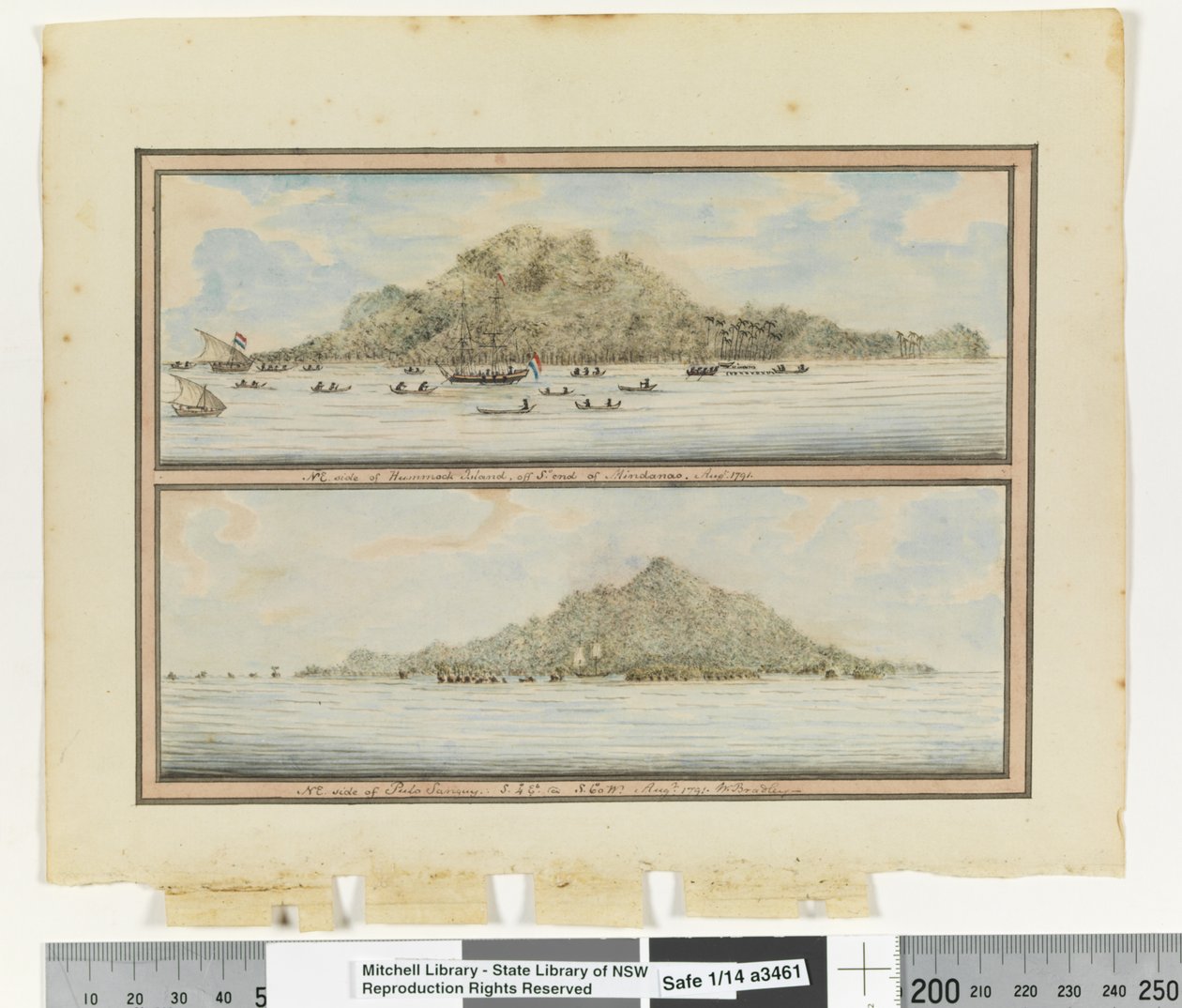 Opp. s. 276. `NE. siden av Hummock Island, utenfor Sn-enden av Mindanoo. august 1791
