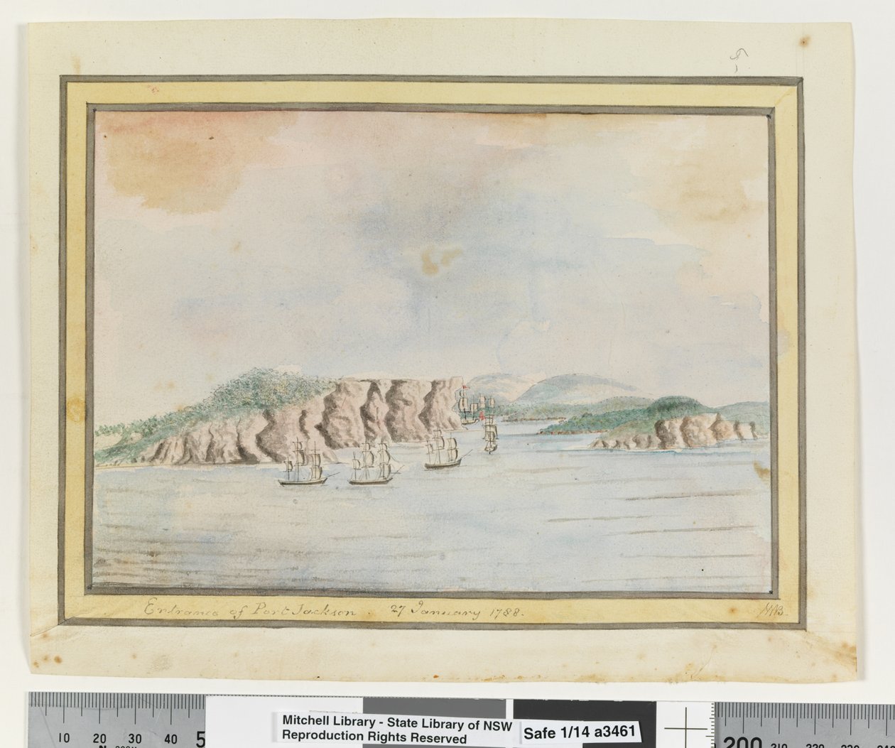 Opp. s. 65. `Inngangen til Port Jackson 27. januar 1788