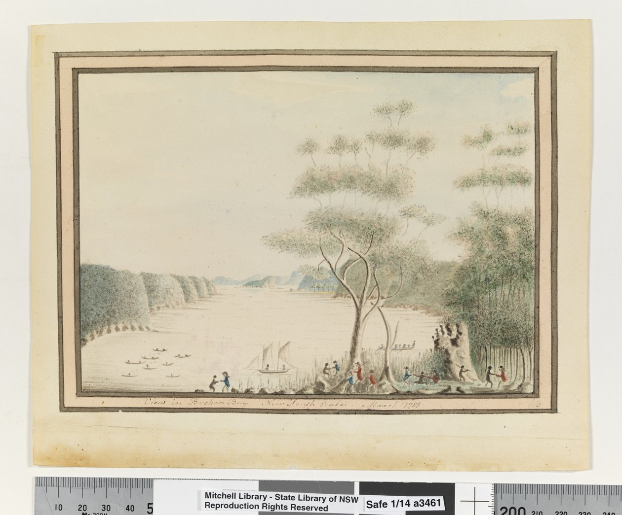 Opp. s. 90. `Utsikt i Broken Bay New South Wales. mars 1788