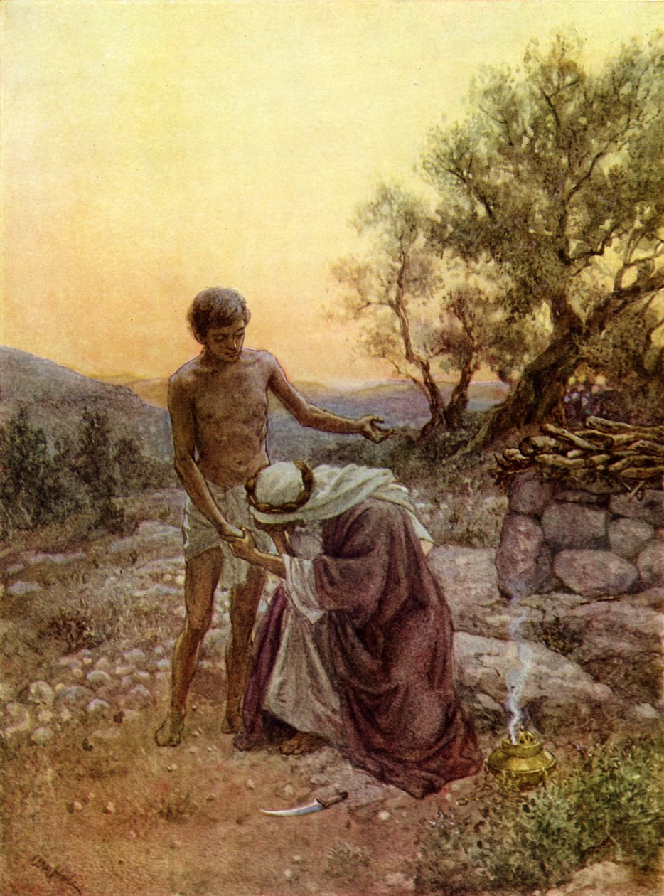 Abraham og Isak ved Mount Moria - Bibelen av William Brassey Hole