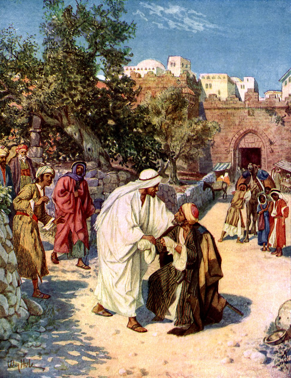 Jesus renser en spedalsk - Bibelen av William Brassey Hole