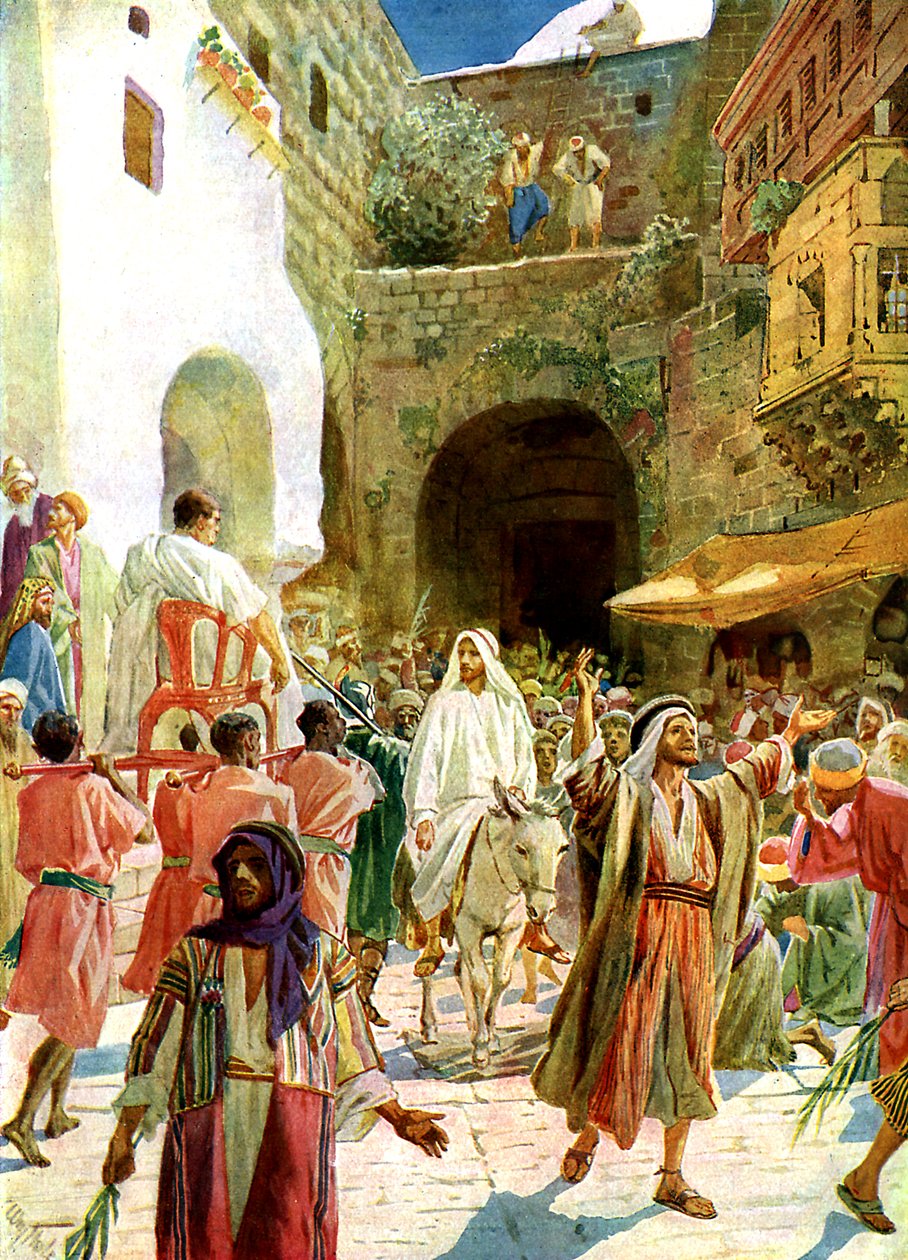 Jesus går inn i Jerusalem - Bibelen av William Brassey Hole