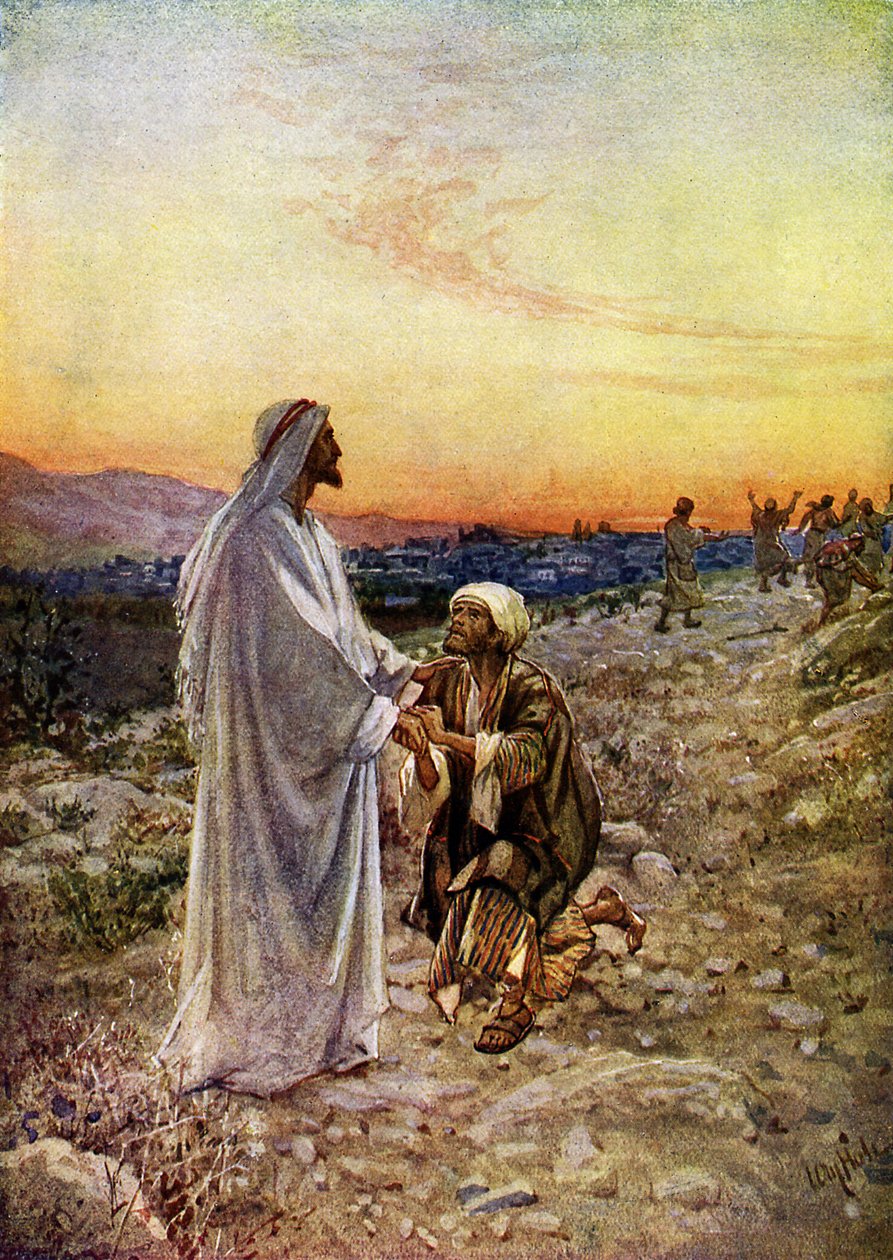 Jesus helbreder spedalske i Samaria - Bibelen, Det nye testamente av William Brassey Hole