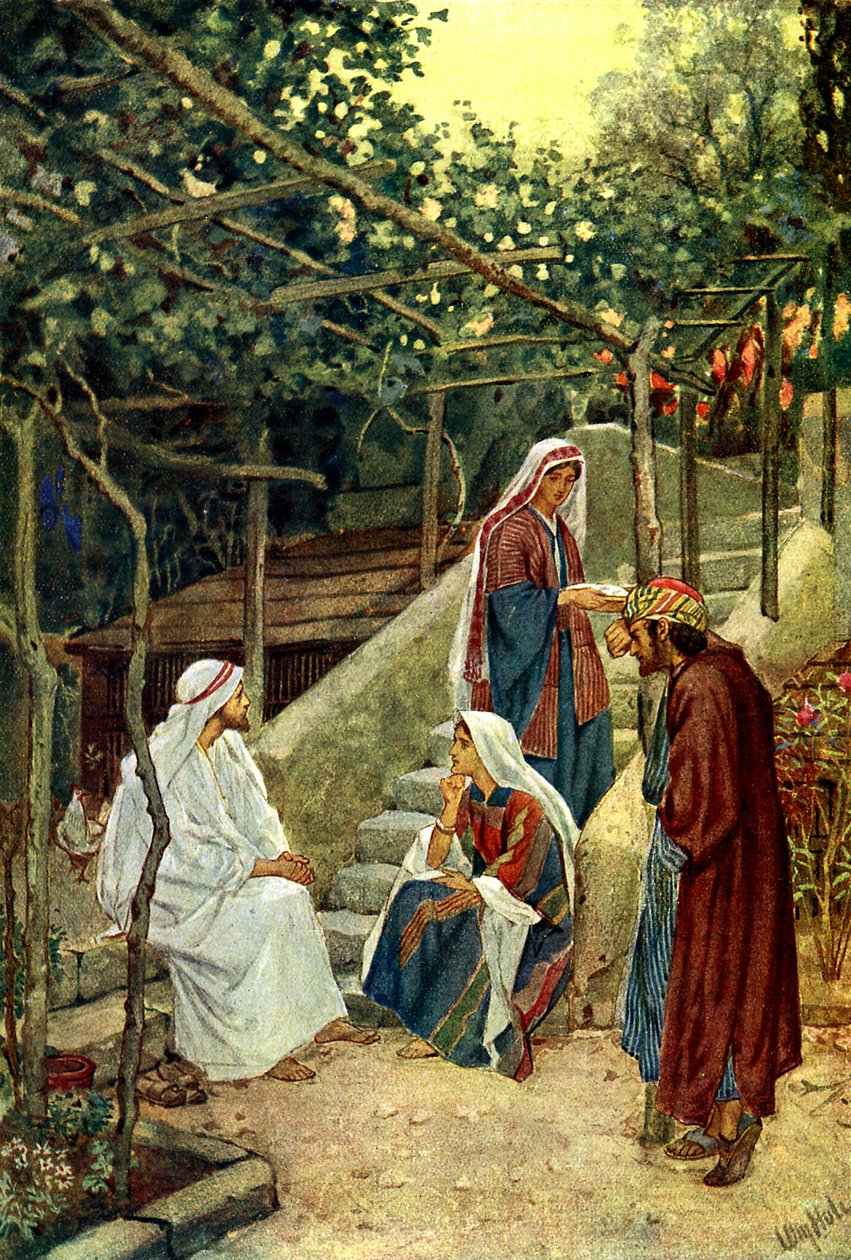 Jesus i hjemmet til Marta - Bibelen av William Brassey Hole