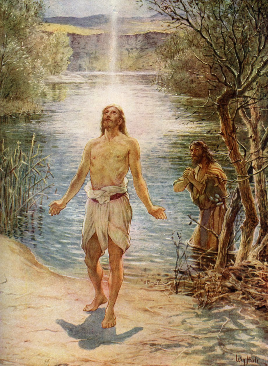 Jesus er døpt av Johannes - Bibelen av William Brassey Hole