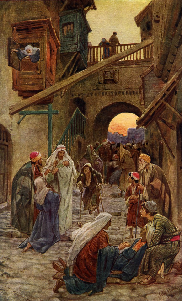 Jesus utfører mirakler i Kapernaum - Bibelen av William Brassey Hole