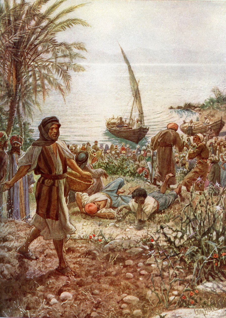 Jesus forkynner lignelsen om såmannen - Bibelen av William Brassey Hole