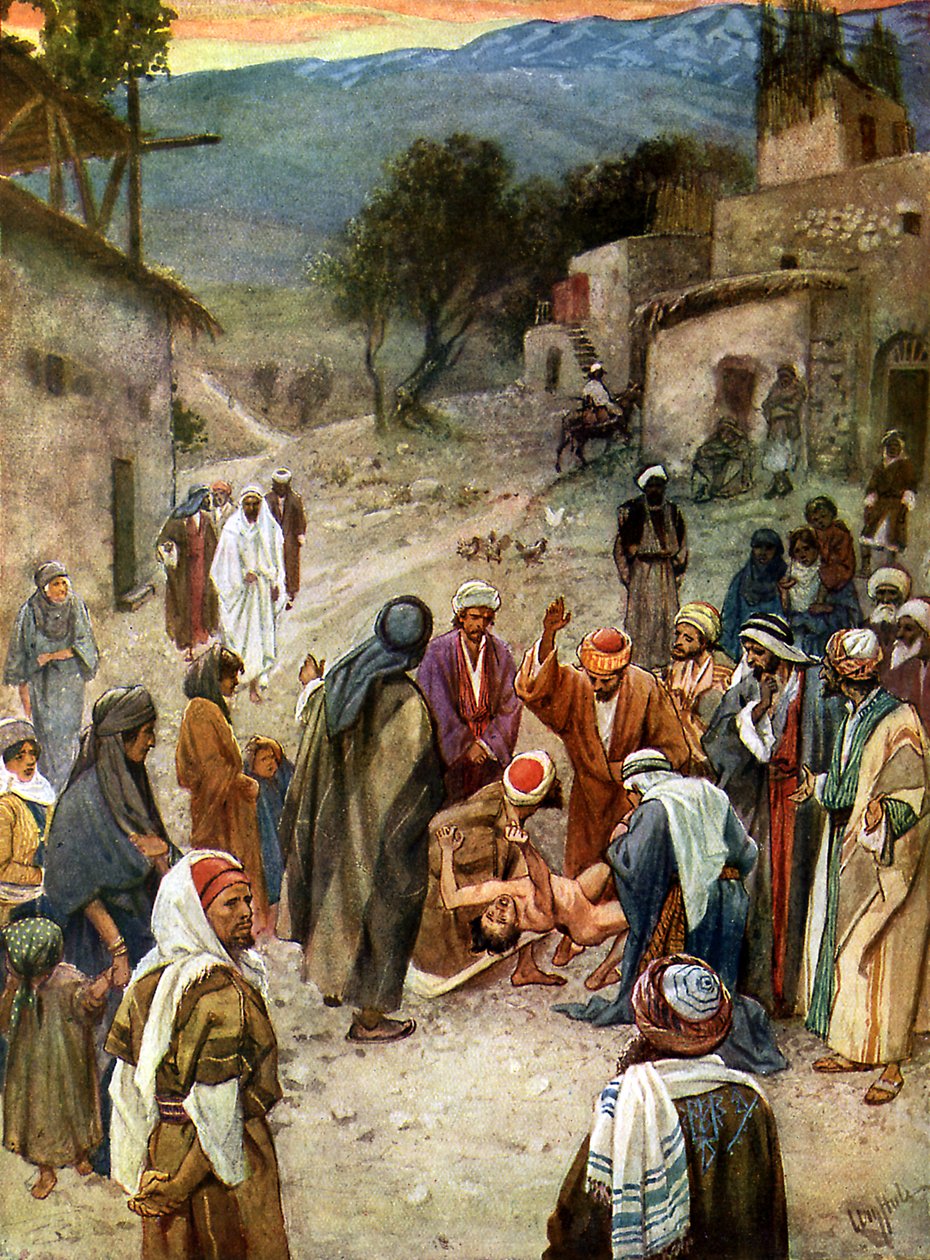 Jesus fjerner en ond ånd - Bibelen av William Brassey Hole