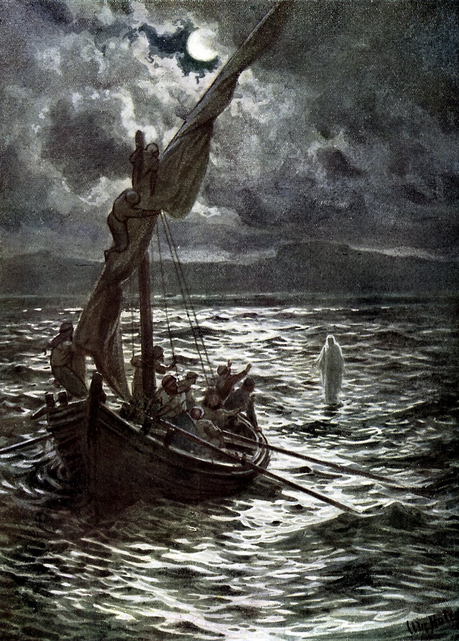 Jesus går på vannet - Bibelen av William Brassey Hole