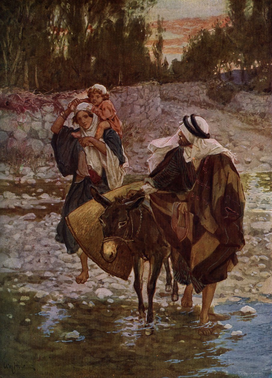 Maria, Josef og Jesus reiser til Egypt - Bibelen av William Brassey Hole
