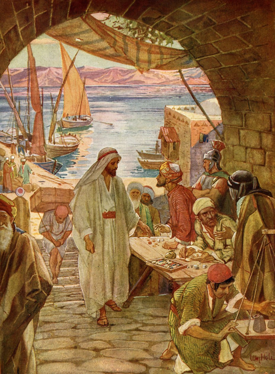 Matteus (Levi) blir kalt til å bli en disippel - Bibelen av William Brassey Hole