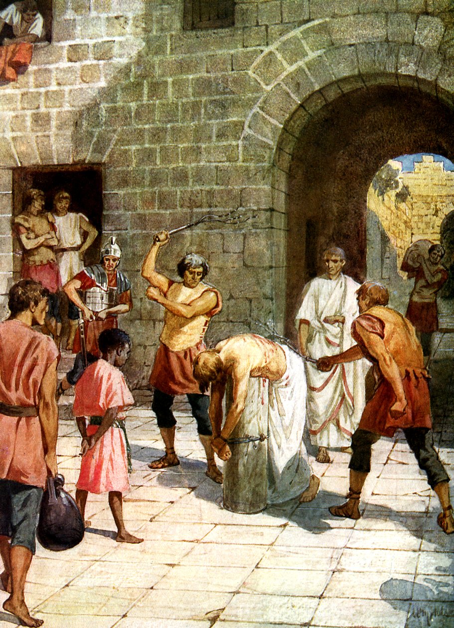 Pilatus beordrer Jesus til å bli pisket - Bibelen av William Brassey Hole