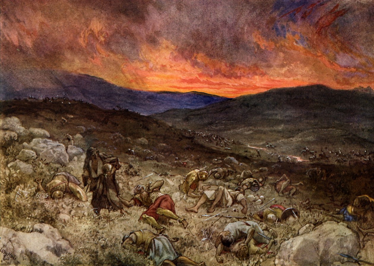Sauls død på Gilboa - Bibelen av William Brassey Hole