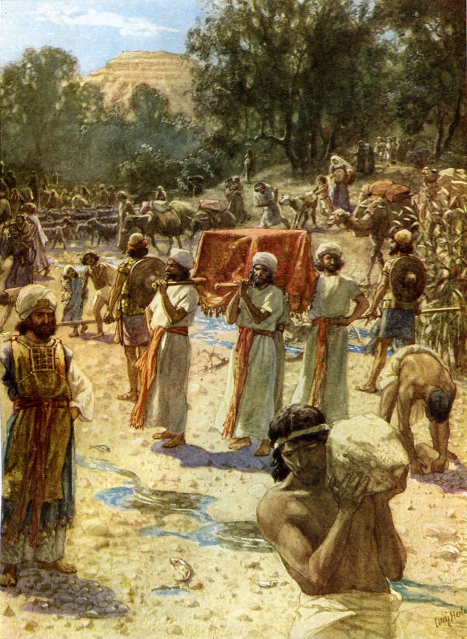 De israelittiske prestene holder arken - Bibelen av William Brassey Hole