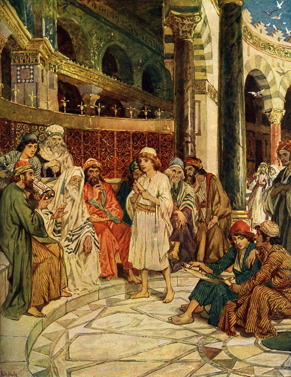 Gutten Jesus ved templet - Bibelen av William Brassey Hole