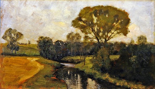 En stille strøm (olje om bord) av William Bright Morris