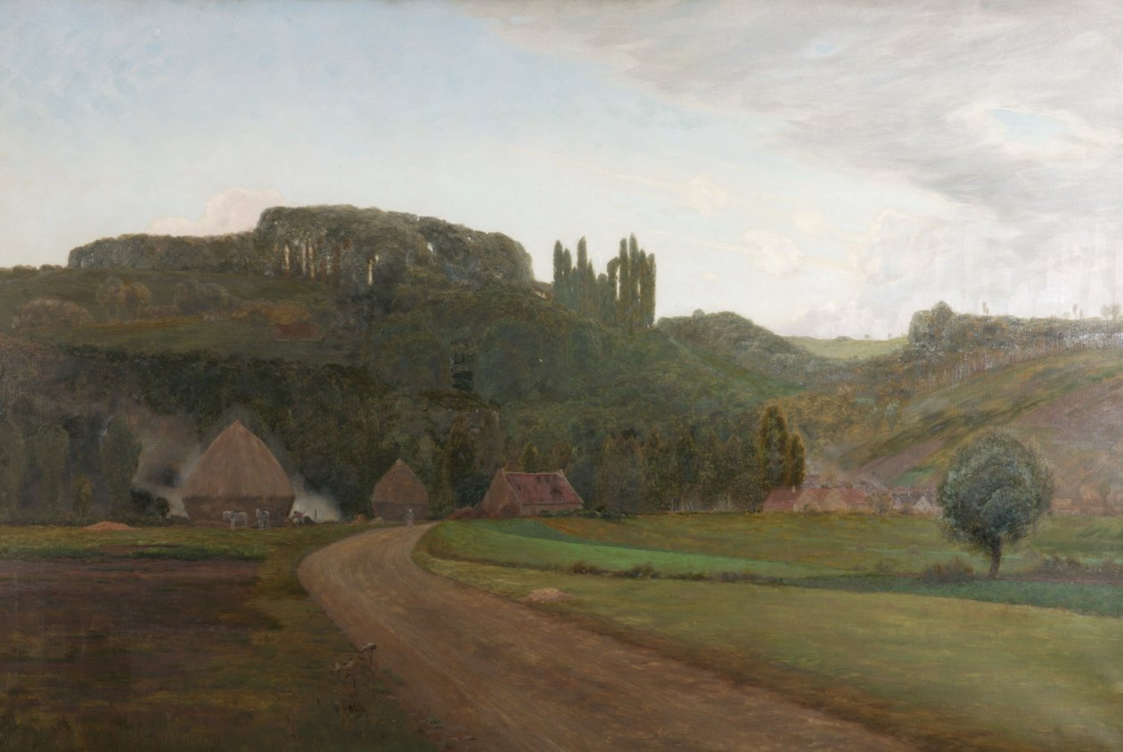 Nær landsbyen Crecy, Frankrike av William Bright Morris