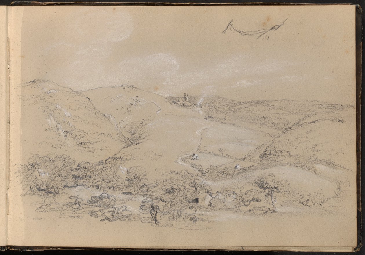 Hill and Valley Scene av William Brockedon