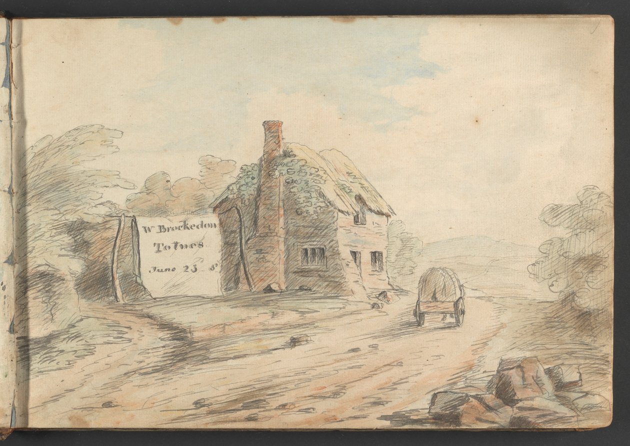 Landskap med Hamlet og Cart av William Brockedon