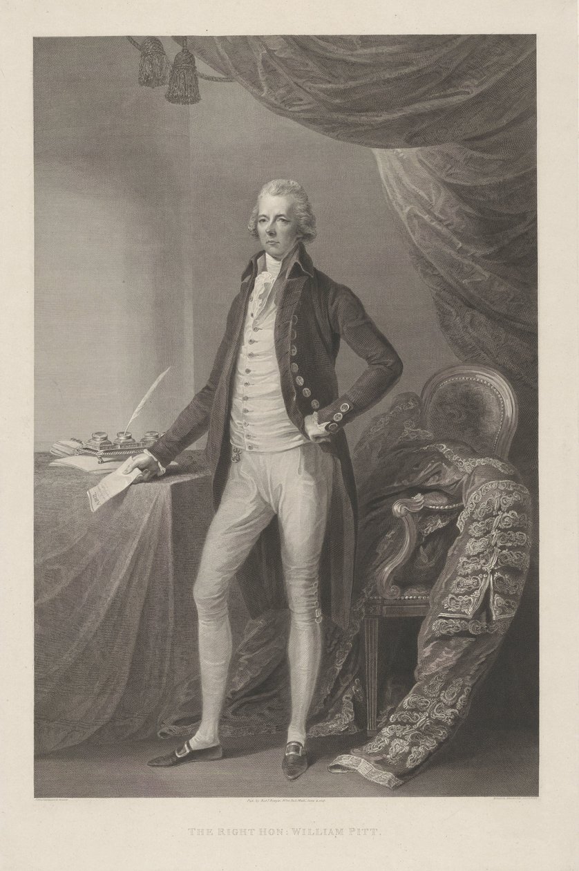 Portrett av William Pitt Høyre Hon. William Pitt (tittel på objekt) av William Bromley (I)
