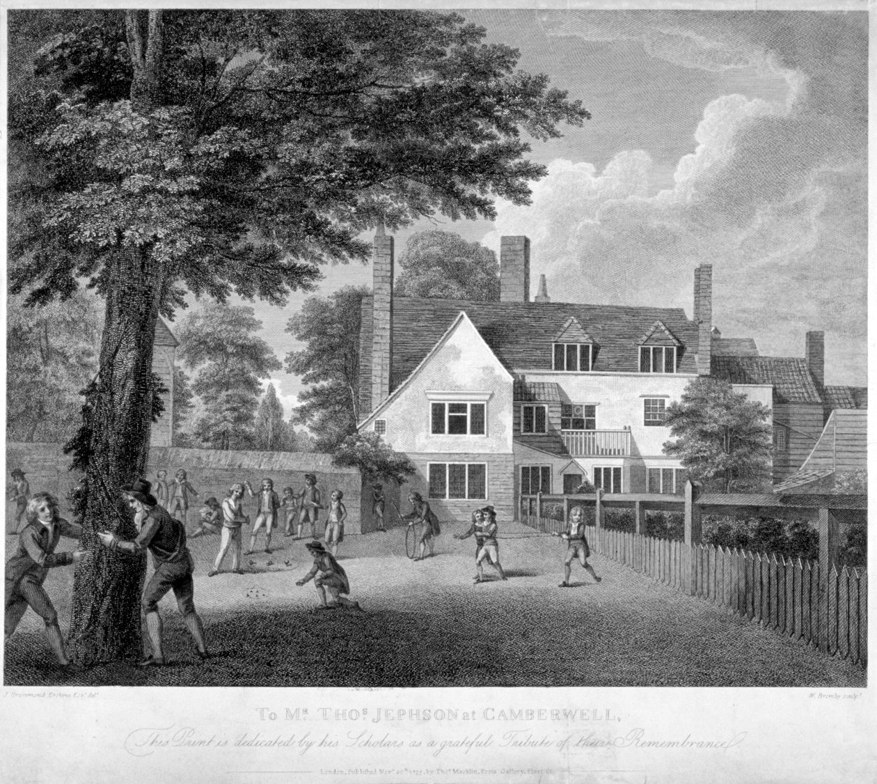 The Camberwell Free Grammar School, Camberwell, London, 1795. av William Bromley