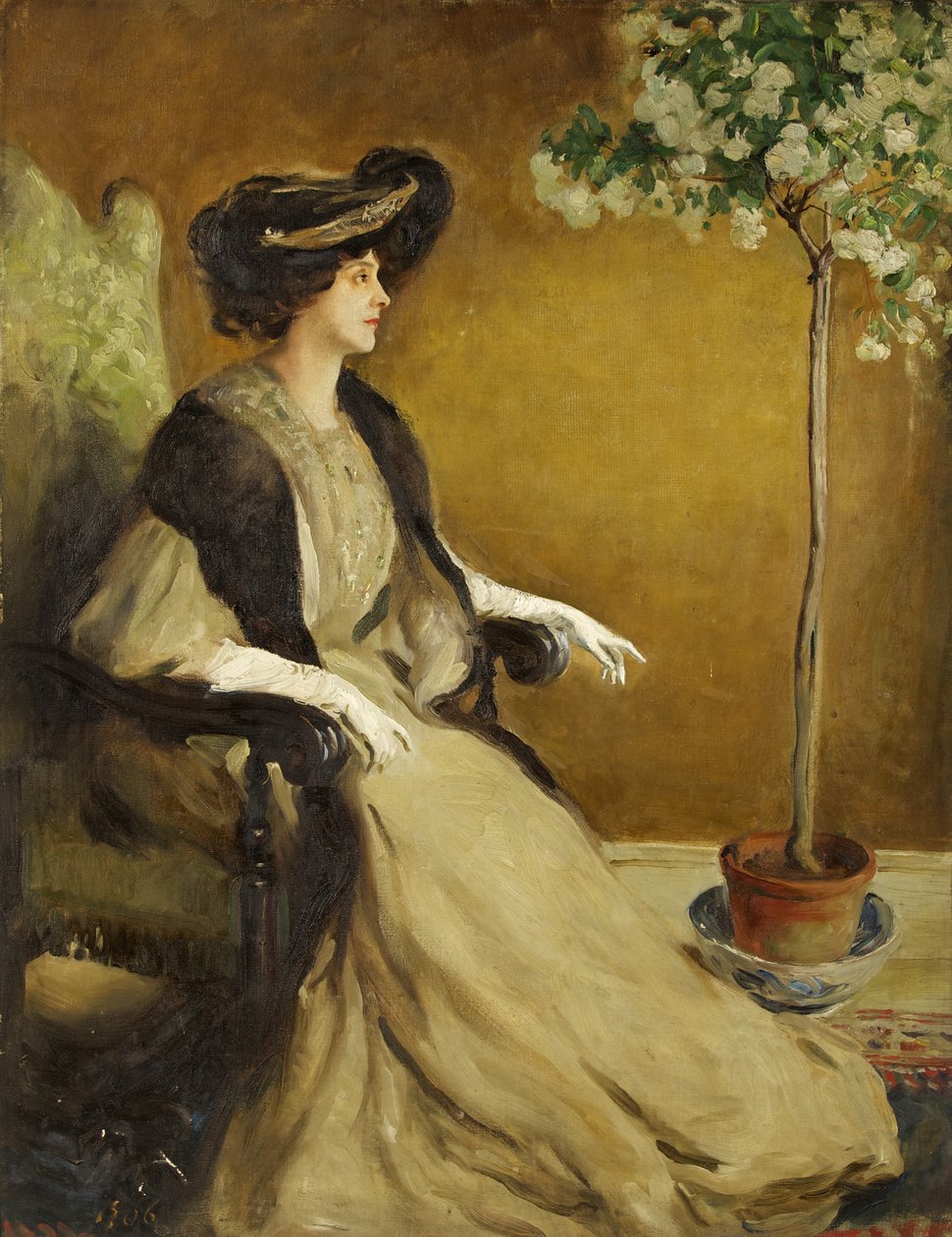 Portrett av fru Patrick Campbell (olje på lerret) av William Bruce Ellis Ranken