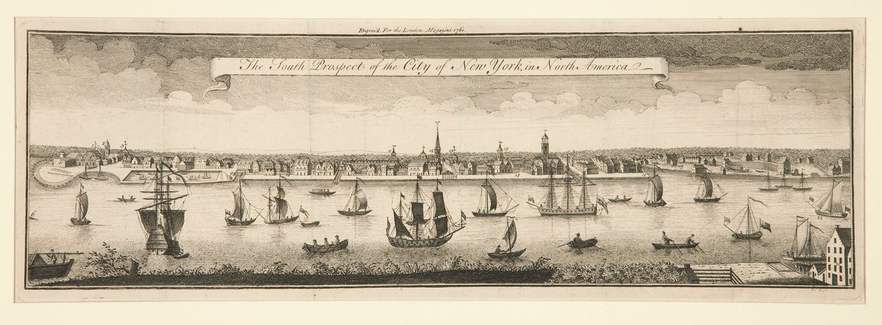 The South Prospect of City of New York i Nord-Amerika av William Burgis
