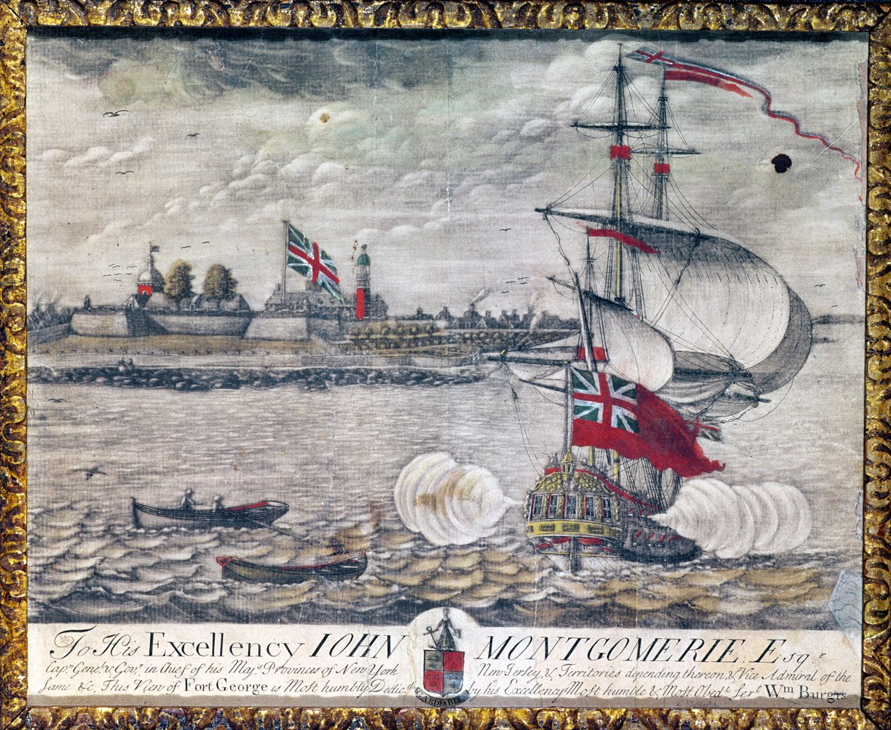 Til Hans Eksellens John Montgomerie Esq. (Utsikt over Fort George) av William Burgis