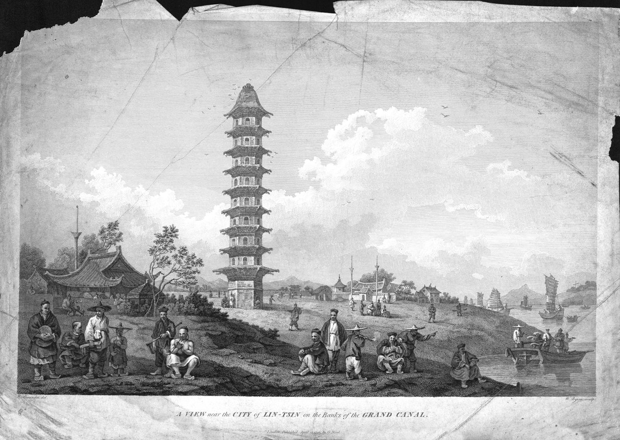En utsikt nær byen Lin-Tsin på bredden av Canal Grande., 1796 av William Byrne