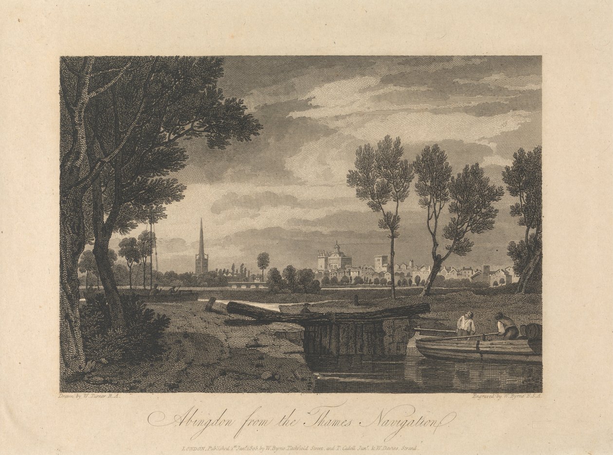 Abingdon fra Themsen Navigation av William Byrne